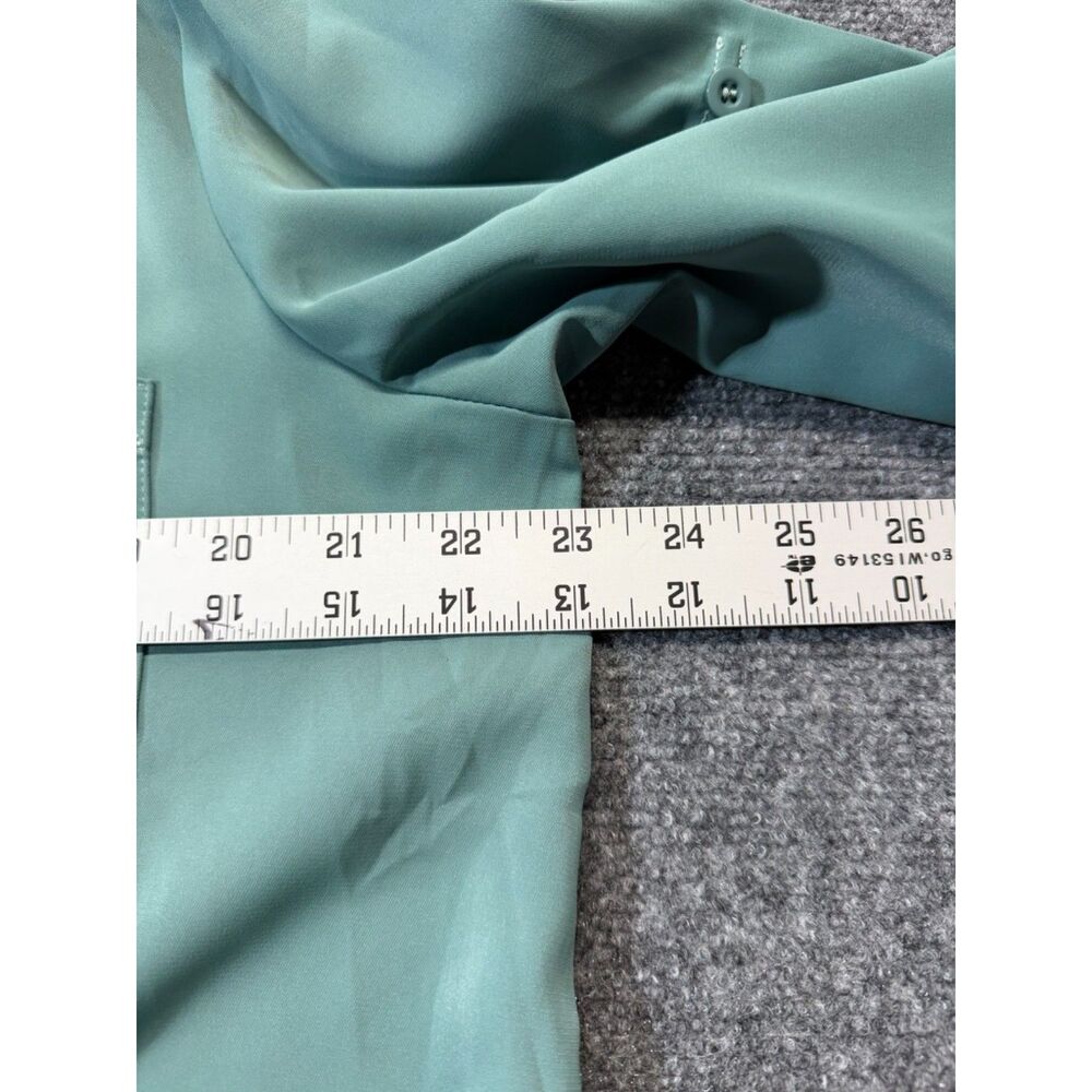 Halara Womens L Teal Shirt Dress Belted Roll Tab Sleeve Collared A Line - Picture 5 of 7